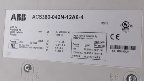 ABB ACS380 Frequency Inverter ACS380-042N-12A6-4 2