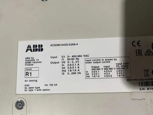ABB ACS380-042S-02A6-4 frequency converter N1847 YF 3