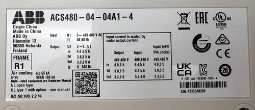 ABB ACS480-04-04A1-4+J400 1.5kW V2.16.0.6 Frequency Inverter 3