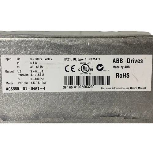 ABB Drives ACS550-01-04A-1-4 Variable Frequency Drive 1.5KW 2