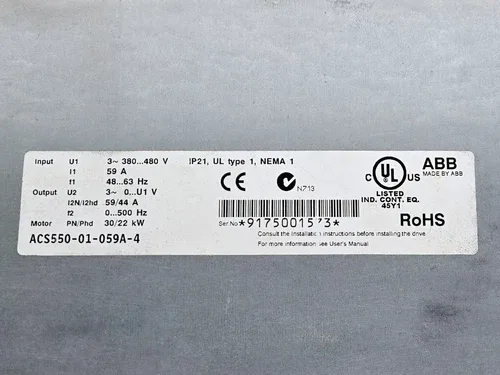 ABB ACS550 Inverter Drive ACS550-01-59A-4 Variable Frequency Drives 30/22kW 1 2