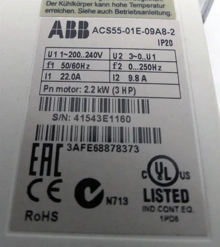 ABB ACS550-01E-09A8-2 Frequency Inverter 2.2kW 3
