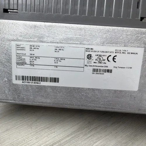 ABB ACS550-U1-024A-2 VFD Variable Frequency Drive 3PH 208-240V Input 7.5HP READ 2