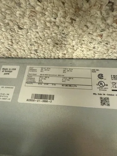 ABB ACS550-U1-088A-2 30HP 3Ph AC Drive cabinet mount 4