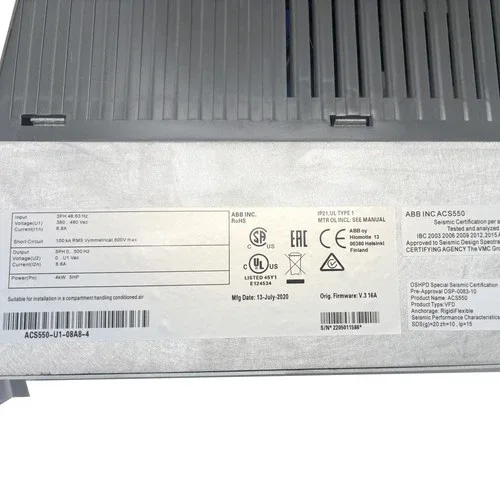 ABB Frequency Drive ACS550-U1-08A8-4 3AUA0000002186 8.8A 480V 5HP 4