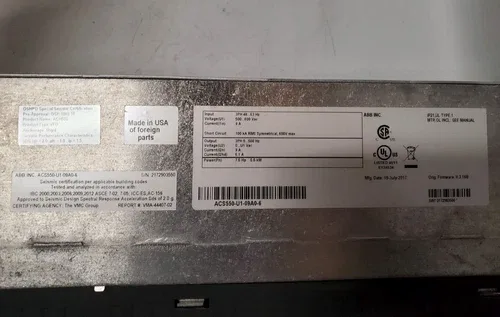 ABB 3 Phase AC Drive 500-600VAC 9A 7.5HP / 5.5kW ACS550-U1-09A0-6 3