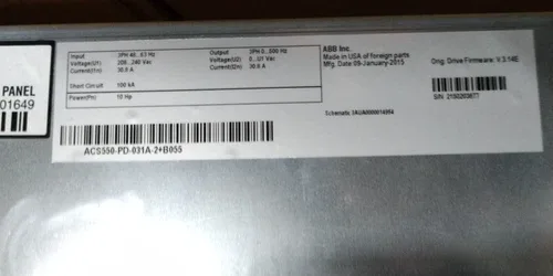 ABB ACS550-PD-031A-2+B055 DRIVE WITH DISCONNECT SWITCH 10HP 3PH 208 240V 3