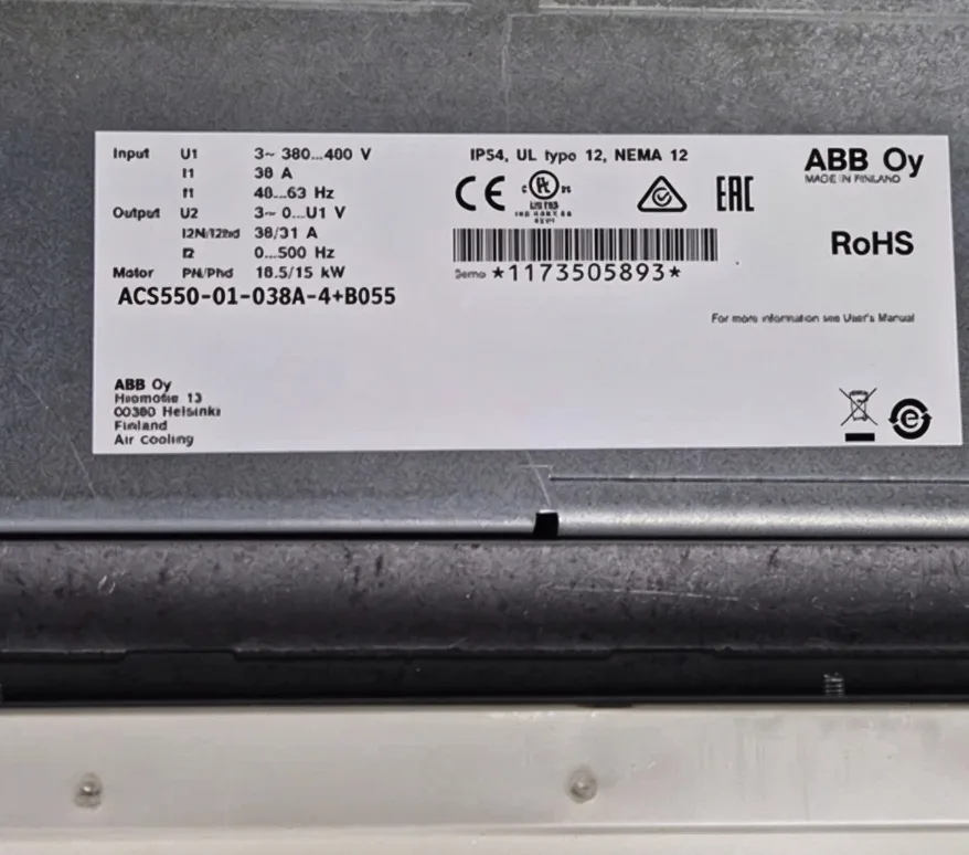 ABB ACS550-01-038A-4+B055 18.5 kW / 15 kW Three Phase Inverter 2