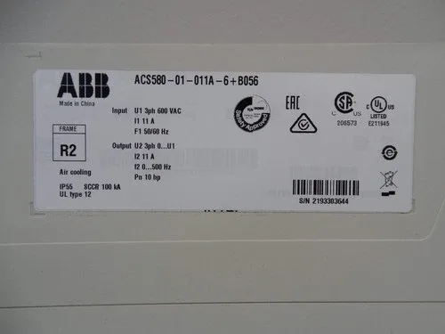 ABB ACS580-01-011A-6+B056 AC Drive 10 HP 500-600V 3-Phase General Purpose VFD 4