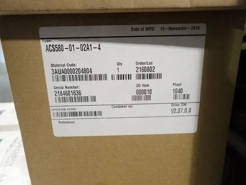 ABB ACS580-01-02A1-4 VFD AC Drive 1HP 75kW 2.1A ACS580 3