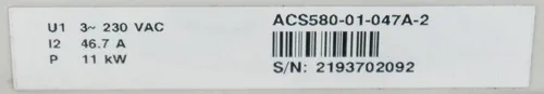 ABB ACS580 ACS580-01-047A-2 SW v2.14.0.0 11kW Frequency Inverter - Unused/Attn 4