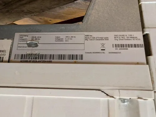 ABB ACS580-01-052A-4+OJ400+P922 AC Drive 30HP 480V VFD Variable Frequency Invert 3