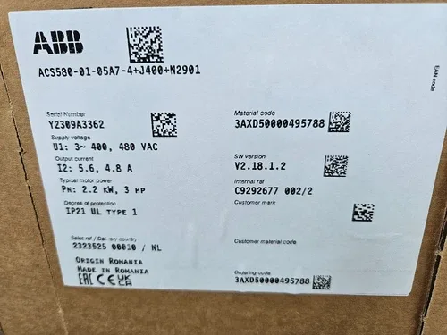 ABB ACS580-01-05A7-4+j400+N2901 4
