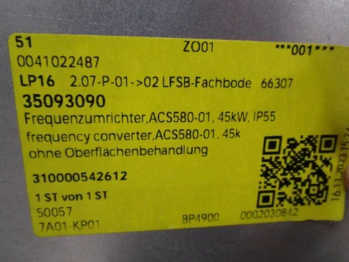 ABB frequency inverter ACS580-01-088A-4+B056+J400 Frame R5 4