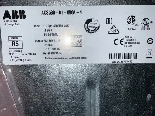 ABB ACS580-01-096A-4 Variable Frequency Drive missing box 3