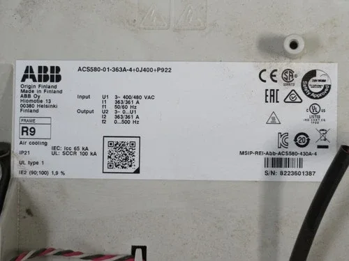 ABB ACS580-01-363A-4+0J400+P922 AC DRIVE T255406 4