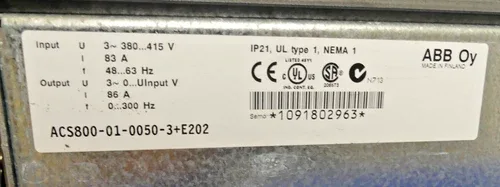 ABB ACS800-01-0050-3+E202 2