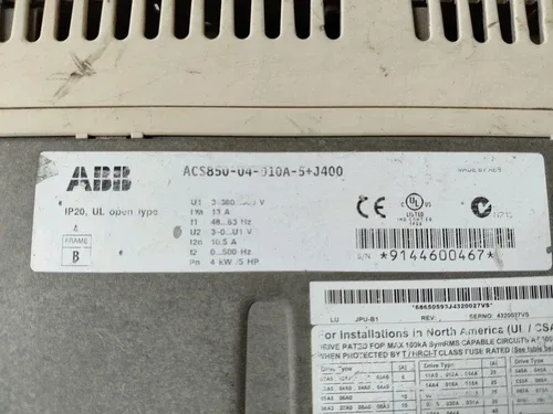 ABB ACS850-04-010A-5+J400 4KW 5 HP 4