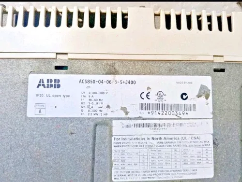 ABB ACS850-04-06A0-5+J400 AC Drive 2.2kW 3HP 500V - Parts 2