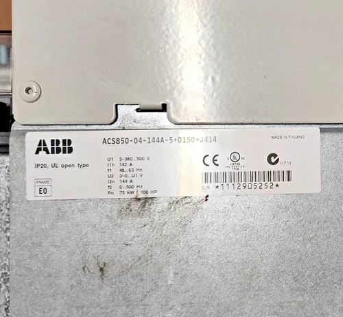 ABB ACS850-04-144A-5+D150+J414 380-500V 142A 100HP 75kW - READ 2