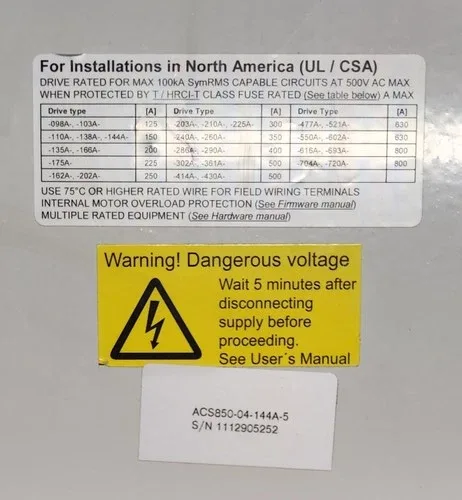 ABB ACS850-04-144A-5+D150+J414 380-500V 142A 100HP 75kW - READ 3