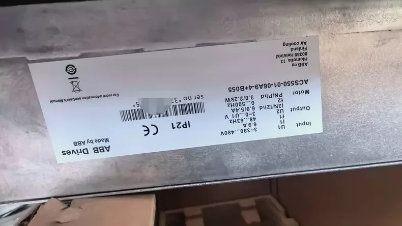 ABB Inverter ACS550-01-06A9-4+B055 3P AC380V ~ 480V 3KW 3