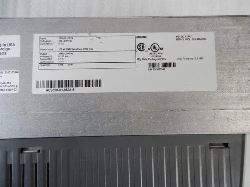 ABB ACS550-U1-06A1-6 AC Drive 4 kW 500-600V NEMA 1 3-Phase VFD 4