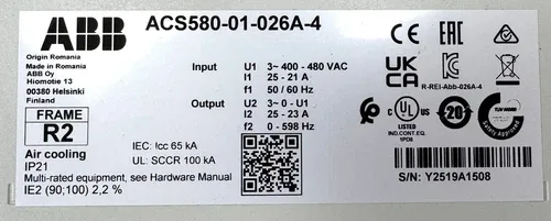 ABB ACS580-01-026A-4+J400 Processor 3