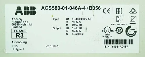 ABB Inverter ACS580-01-046A-4+B056 2