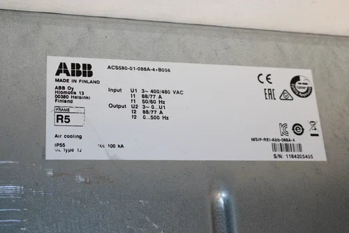 ABB ACS580-01-088A-4+B056 LV AC general purpose wall-mounted drive 45kW 88A 400V 2