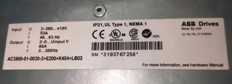 ABB ACS800-01-0030-3+E200+K454+LB03 4