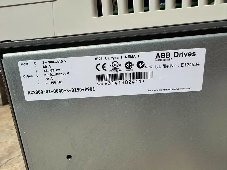 ABB ACS800-01-0040-3+D150+P901 37KW 5