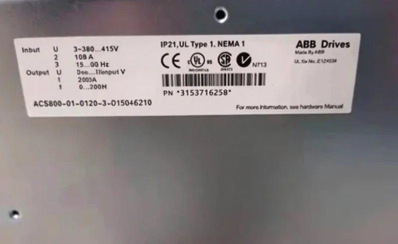 ABB frequency converter ACS800-01-0120-3+D150+E210 3