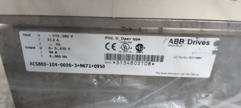 ABB inverter ACS800-104-0020-3+N671+Q950 4