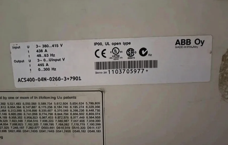 ABB inverter ACS800-04M-0260-3+P901 3