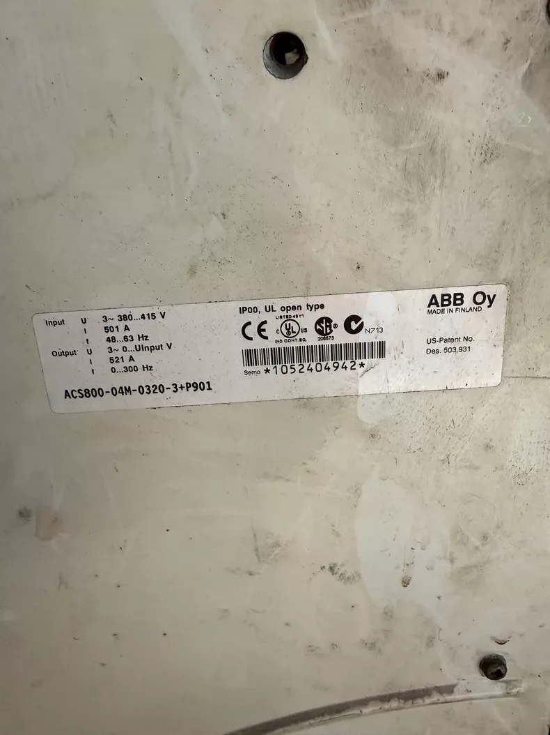 ABB inverter ACS800-04M-0320-3+P901 315KW 380V 2