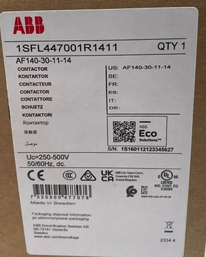 ABB AF140-30-11-14 Contactor 250-500VAC/DC 140Amp 1SFL447001R1411 3