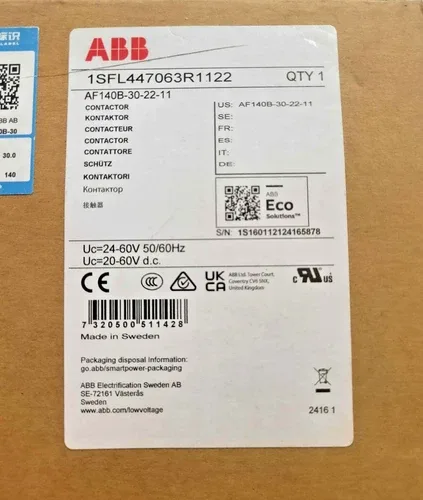 ABB AF140B-30-22-11 1SFL447063R1122 CONTACTOR 24-60V 50/60HZ 20-60VDC 2