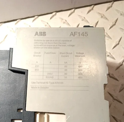 ABB AF145-30 250 Amp Contactor 100 Hp @ 480 Volt 20v-60v DC Coil 2