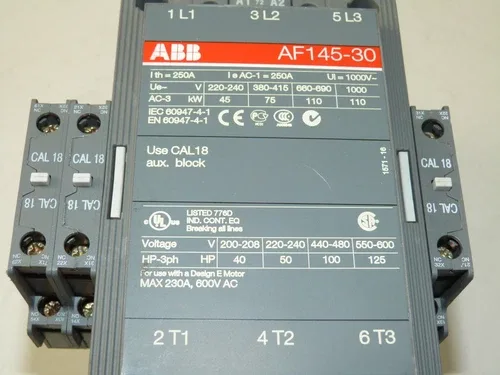 ABB AF145-30-11-72 Contactor 3P 600V 20-60 VDC Coil 3