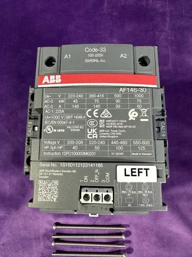 ABB AF146-30-00-33 Contactor 3-Pole 146A 100-250V AC/DC 3