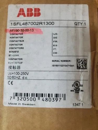 ABB AF190-30-00-13 3 pole - 1000 V IEC or 600 V UL Contactor with Mounting Kit 3