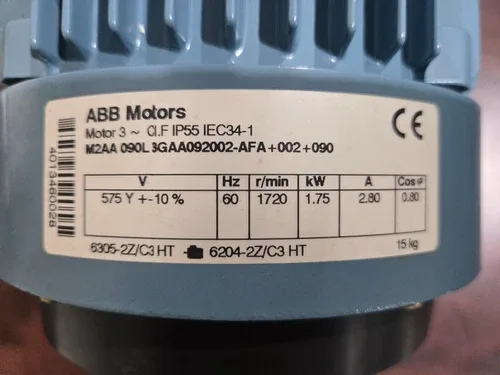ABB Motors Electric Motor M2000 M2AA 090L 3GAA092002-AFA 1720 RPM 3