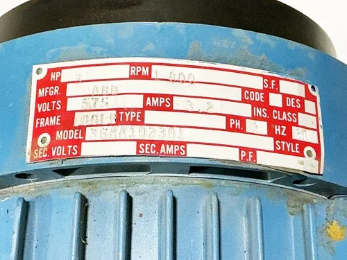 ABB 3GAA102301 Electric Motor 3HP 575V 1800RPM 3PH 3.2A 2