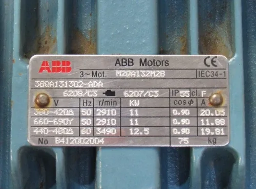 ABB MOTOR M2QA132M2B 3GQA131302-ADA 3PH 12.5 KW 440-480V 3490RPM 2