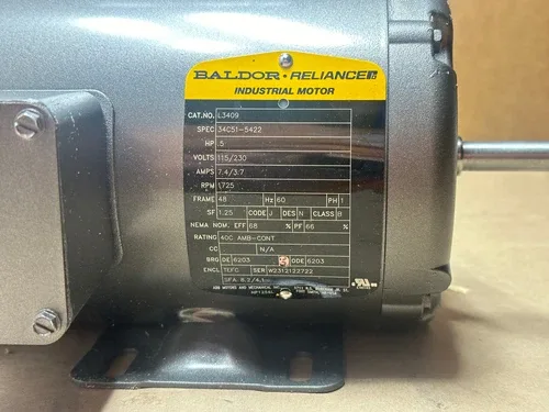 ABB L3409 Electric Motor 1/2HP 115/230V 1725RPM 48Frame 60Hz TEFC 1Ph 2