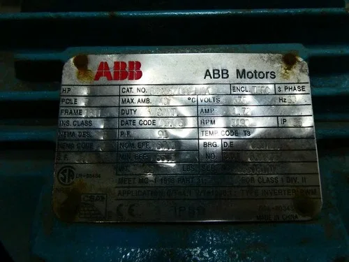 ABB B41582158-LFA Ac Motor 184t 3ph 5hp 3490rpm 575v-ac 4