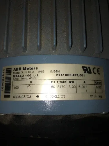 ABB MOTORS M2AAU 100 L-2 IP55 3PH CI.A IM3601 AND GEAR REDUCER 3