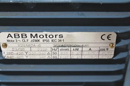 ABB M2VA80A-6 0.37kW Three Phase Motor Unsued 3