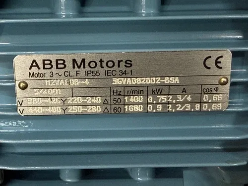 ABB MOTORS M2VA80B-4 AC MOTOR 1690RPM 8 kW 2